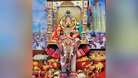 कोल्हापूर : त्र्यंबोलीच्या भेटीसाठी श्री अंबाबाई गजारुढ रुपात सजली