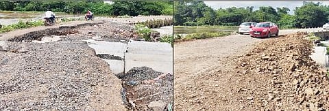 तळेगाव ढमढेरे-कासारी फाटा रस्त्याची दुरुस्ती