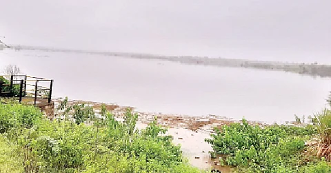 वाकी तलावातील पाणीसाठा.