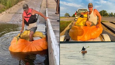 चल रे भोपळ्या टुणूक टुणूक! आजोबांनी भोपळ्यात बसून केला नदीतून 38 मैलांचा प्रवास