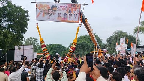 एकनाथ शिंदे यांचे पैठण तालुक्यात जल्लोषात स्वागत