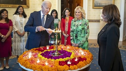 Joe Biden Celebrate Diwali : अमेरिकेचे राष्ट्राध्यक्ष जो बायडेन यांनी व्हाईट हाऊसमध्ये साजरी केली दिवाळी