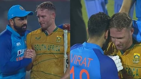 भारताचा कर्णधार रोहित शर्मा आणि माजी कर्णधार विराट कोहली या दोघांनी मिलरची गळाभेट घेत त्यांच्या झुंझार खेळीचे मन;पूर्वक कौतूक केले.