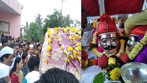 रायगड : श्री धावीर महाराजांचा पालखी उत्सव, रोह्यात पोलिस दलाची सलामी