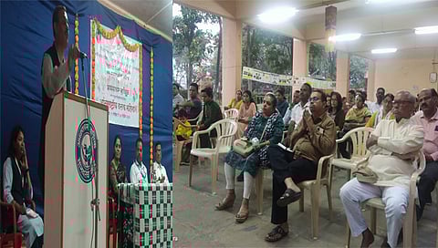 नाशिक : दत्तक पालक मेळाव्यात सहभागी झालेले पालक. दुसर्या छायाचित्रात मेळाव्यात मार्गदर्शन करताना मुख्य दत्तक समन्वयक राहुल जाधव आणि व्यासपीठावरील पदाधिकारी.