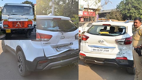 ट्रकची धडक,www.pudhari.news