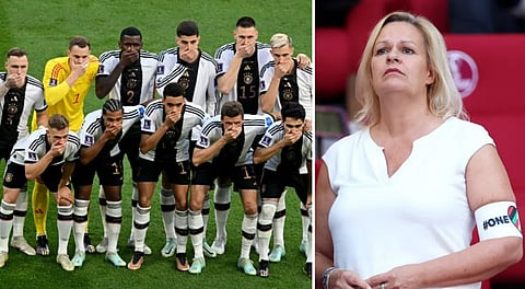 Protest in FIFA WC : ‘लव्ह आर्म बँड’वरून कतारमध्ये वातावरण तापले, तोंडावर हात ठेवून जर्मन खेळाडूंनी केला फिफाचा निषेध