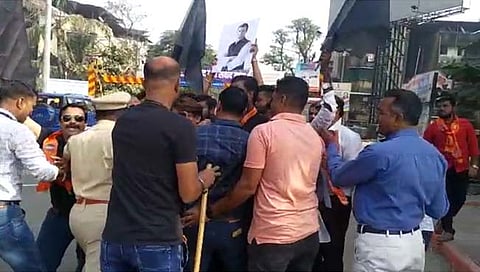 पनवेल : राहुल गांधी यांच्या निषेधार्थ मनसेचे आंदोलन