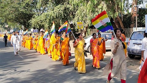 अमरावती : सम्मेद शिखरजी तीर्थस्थळाला पर्यटनस्थळाचा दर्जा देण्याविरोधात जैन समाजाचा मूक मोर्चा