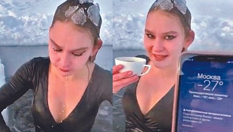 उणे 27 अंश सेल्सिअस तापमानात डुबकी!