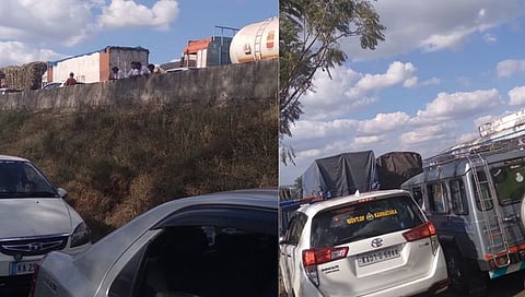 Belgaum : वकिलांच्या आंदोलनामुळे पुणे-बंगळूर महामार्ग पाऊण तास ठप्प; ५ ते ६ किलोमीटर वाहनांच्या रांगा