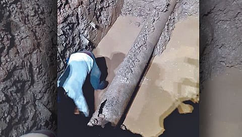 सांगली : गॅसपाईपलाइनच्या कामावेळी पाण्याची पाईपलाईन फुटली