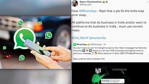 Whatsapp Share Wrong Map : व्हॉट्सअॅपवर मंत्री चंद्रशेखर भडकले; शेअर केला भारताचा चुकीचा नकाशा