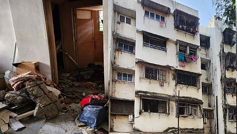 इमारतीचा स्लॅब कोसळला