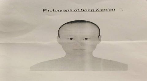 तपास संस्थांनी जारी केलेले चिनी महिला गुप्तहेराचे रेखाचित्र (स्केच).