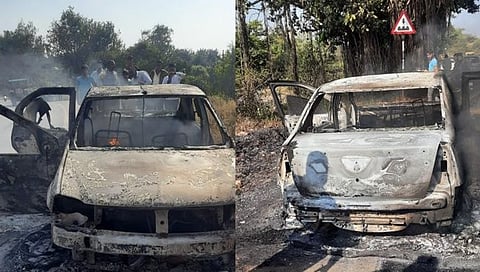 नाशिक-वणी रस्त्यावर बर्निंग कारचा थरार