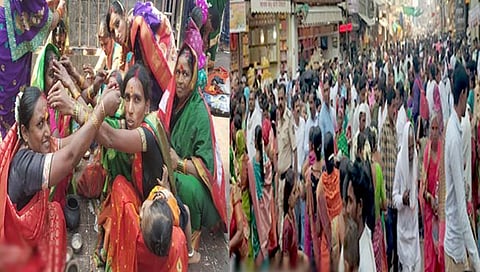 पंढरपूर: मकरसंक्रातीनिमित्त वाणवसा देण्यासाठी महिलांनी पंढरीनगरी गजबजली