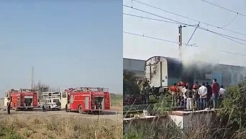 रायगड : कोइंबतूर हिसार एक्सप्रेसच्या रेल्वे डब्ब्याला लागली आग..!
