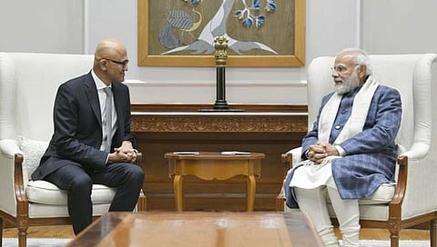 डिजिटल इंडिया मोहीम प्रेरणादायी! मायक्रोसॉफ्टचे सत्या नाडेला यांनी घेतली पीएम मोदींची भेट