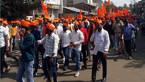 कराडात हिंदू गर्जना भव्य मोर्चा; लव्ह जिहाद, धर्मांतर विरोधात कायदा करण्याची मागणी