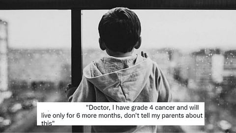 Little Boy Cancer : डॉक्टरकाका मला कॅन्सर झाला हे आई-बाबांना सांगू नका; चिमुरड्या पेशंटच्या भावना मांडणारी डॉक्टरची पोस्ट
