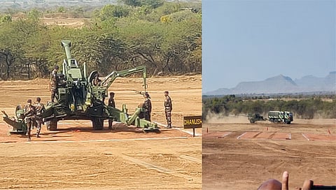 नाशिकरोड: देवळालीत अत्याधुनिक तोफा तसेच रॉकेट लॉन्चरचा थरारातून लष्कराच्या सामर्थ्याची दर्शन झाले. (छाया: उमेश देशमुख)