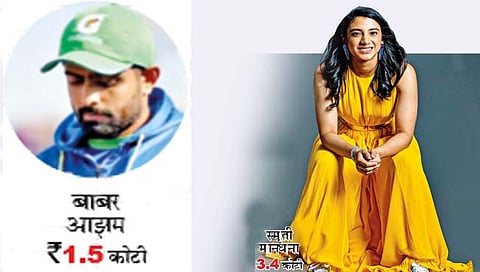 इज्जतीचा पंचनामा… स्मृतीचा पगार बाबर आझमच्या दुप्पट