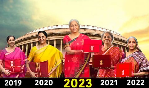Union Budget : सीतारामन यांच्या साडीच्या रंगात दडलंय रहस्य! जाणून घ्या 2019 ते 2023 पर्यंत…