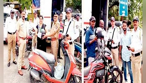 पालघर पोलिसांचा अनोखा उपक्रम; दंडाऐवजी हेल्मेट खरेदीतून केली जनजागृती
