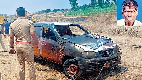 हुपरीला कालव्यात मृतदेहासह आढळली जळालेली कार