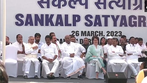 राहुल गांधींवरील कारवाईच्या निषेधार्थ काँग्रेसचा राजघाटवर ‘संकल्प सत्याग्रह’; परिसरात कलम १४४ लागू