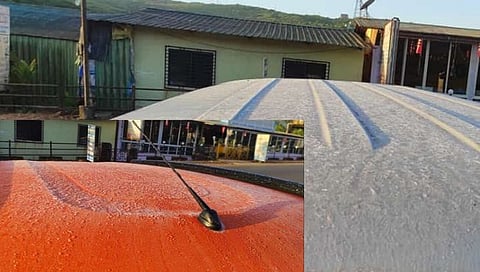 सातारा : वेण्णालेक परिसरात हिमकण; ऐन उन्हाळी हंगामात हिमकणांचा नजराणा