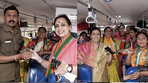 Chitra Wagh :’५० टक्के…महिला okk’ म्हणत चित्रा वाघ यांनी केला अर्ध्या तिकीट दरात एसटी बसचा प्रवास