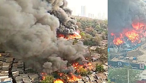 मुंबई : मालाड येथे १० सिलेंडरचा स्फोट; अप्पापाड्यातील झोपड्यांना भीषण आग