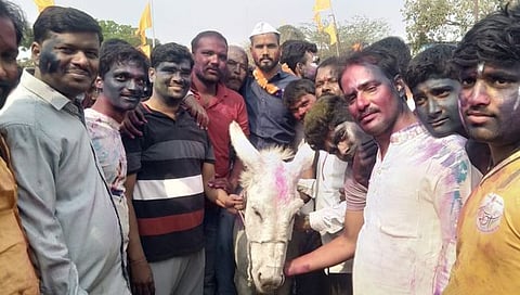 Holi celebration in beed : विडा गावची धुळवड! गाढवावरून काढतात जावयाची धिंड