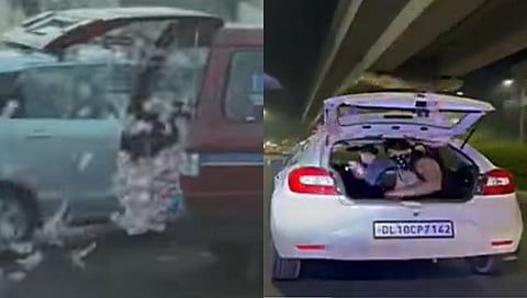 Man Throws Currency Notes : धावत्या कारमधून फेकल्या लाखोंच्या नोटा; हरियाणात चित्रपटाला लाजवेल असा थरार!