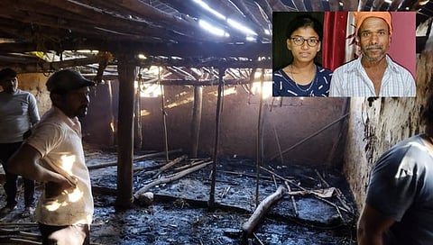 कोल्हापूर : बाप लेकीच्या प्रसंगावधानाने वाचला १२ जनावरांचा जीव : पंडिवरे येथे आगीत घर जळून खाक