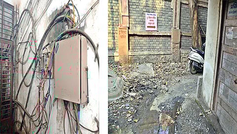 नाशिक : जिल्हा परिषदेमध्ये ओव्हरफ्लो झालेले ड्रेनेज, उघड्या डीपी.