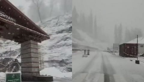 Snowfall in Himachal Prades : हिमाचल प्रदेश, मनालीत बर्फवृष्टी; देवभूमीत पुढचे दोन दिवस अतिवृष्टीचा इशारा