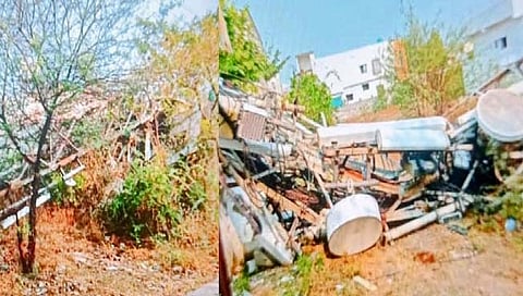 चंद्रपूर : वादळी वाऱ्यामुळे मोबाईल टॉवर घरावर कोसळला