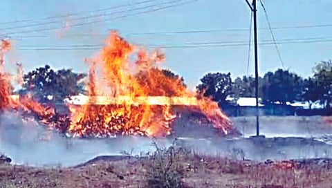 पेटलेली कार