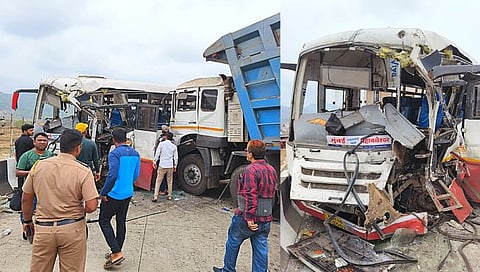 Mahad Accident : महाडमध्ये मुंबई महाबळेश्वर एसटी बसचा अपघात; १९ प्रवासी जखमी