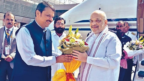 अमित शहा, शिंदे-फडणवीस यांच्यात पाऊण तास खल