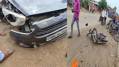 हिंगोली : आडगाव रंजे येथे कारची दुचाकी, रिक्षाला धडक : ५ जण जखमी