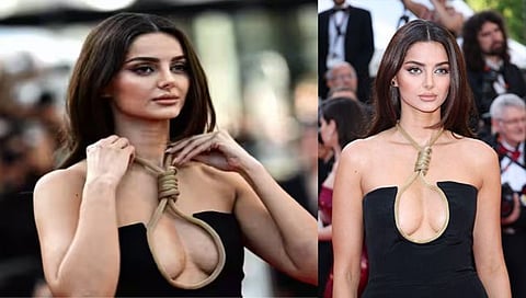Iranian Model In Cannes 2023 : कान्समध्ये फाशीचा ड्रेस परिधान करुन ईराणी अभिनेत्रीने वेधले लक्ष