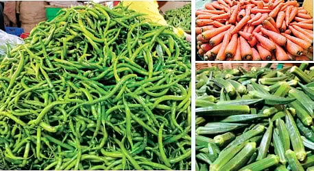 पिंपरी शहरातील भाजी मंडईत मिरची, गाजर, भेंडीची आवक