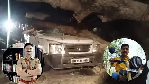 जळगाव : पोलिसांच्या वाहनावर झाड कोसळले, अधिकाऱ्यासह कर्मचारी ठार