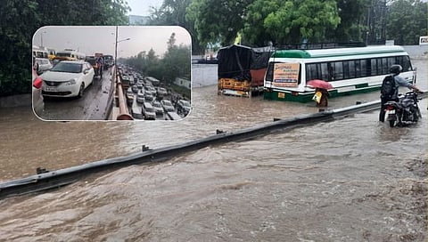 Heavy Rain In Gurugram : दिल्लीतील गुरुग्रामला पावसाने झोडपले, महामार्गाला नदीचे स्वरुप; वाहतुक कोंडीने लोक हैराण
