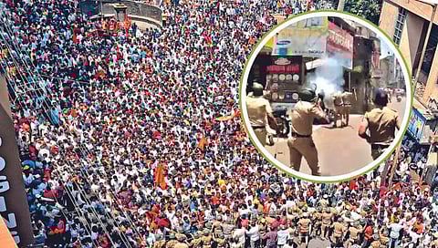 Kolhapur violence : कोल्हापुरात दंगल; अश्रुधूर, लाठीमार