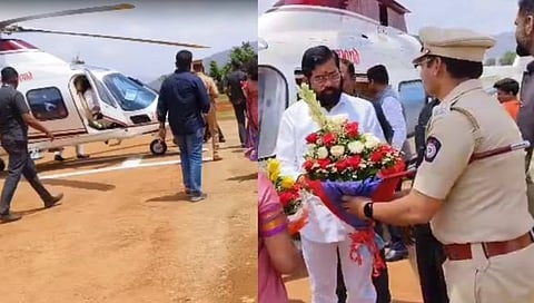 मुख्यमंत्री शिंदे अचानक साताऱ्यातील त्यांच्या मूळ गावात हेलिकॉप्टरने दाखल